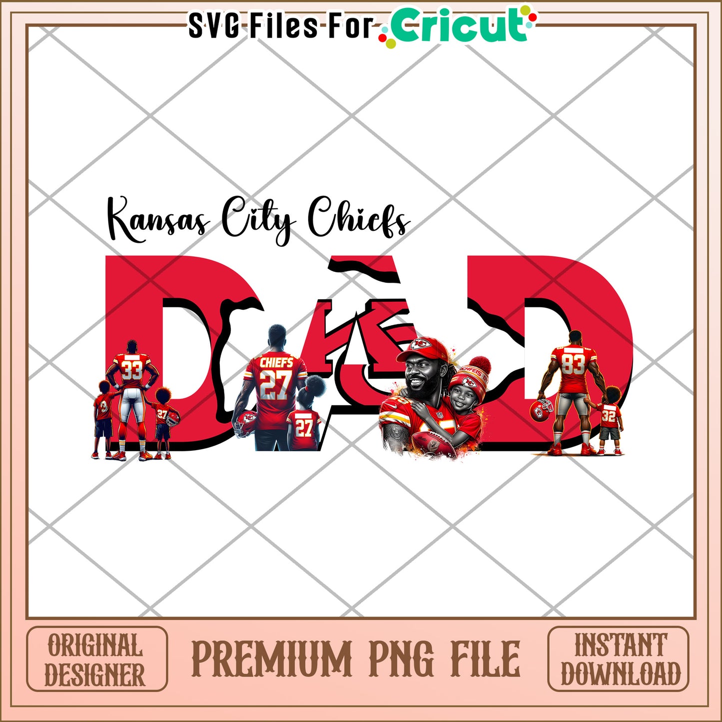 Kansas City Chiefs Dad Design for PNG, Perfect for Father's Day Gifts
