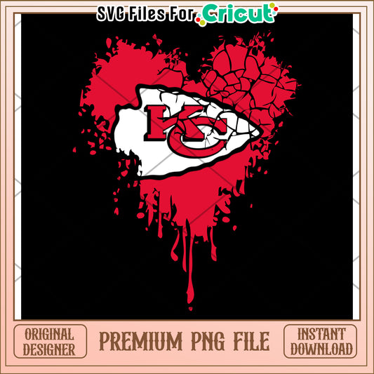 Kansas City Chiefs Heart Design, perfect for Cricut projects