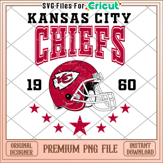 Kansas City Chiefs Helmet Design, Premium PNG File for Cricut