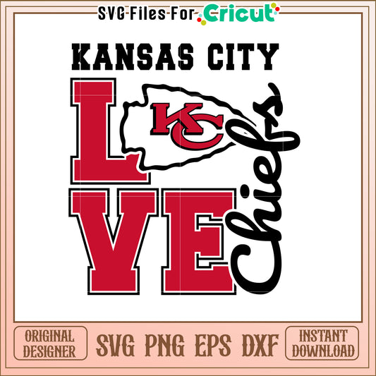 Kansas City Chiefs Love SVG Design
