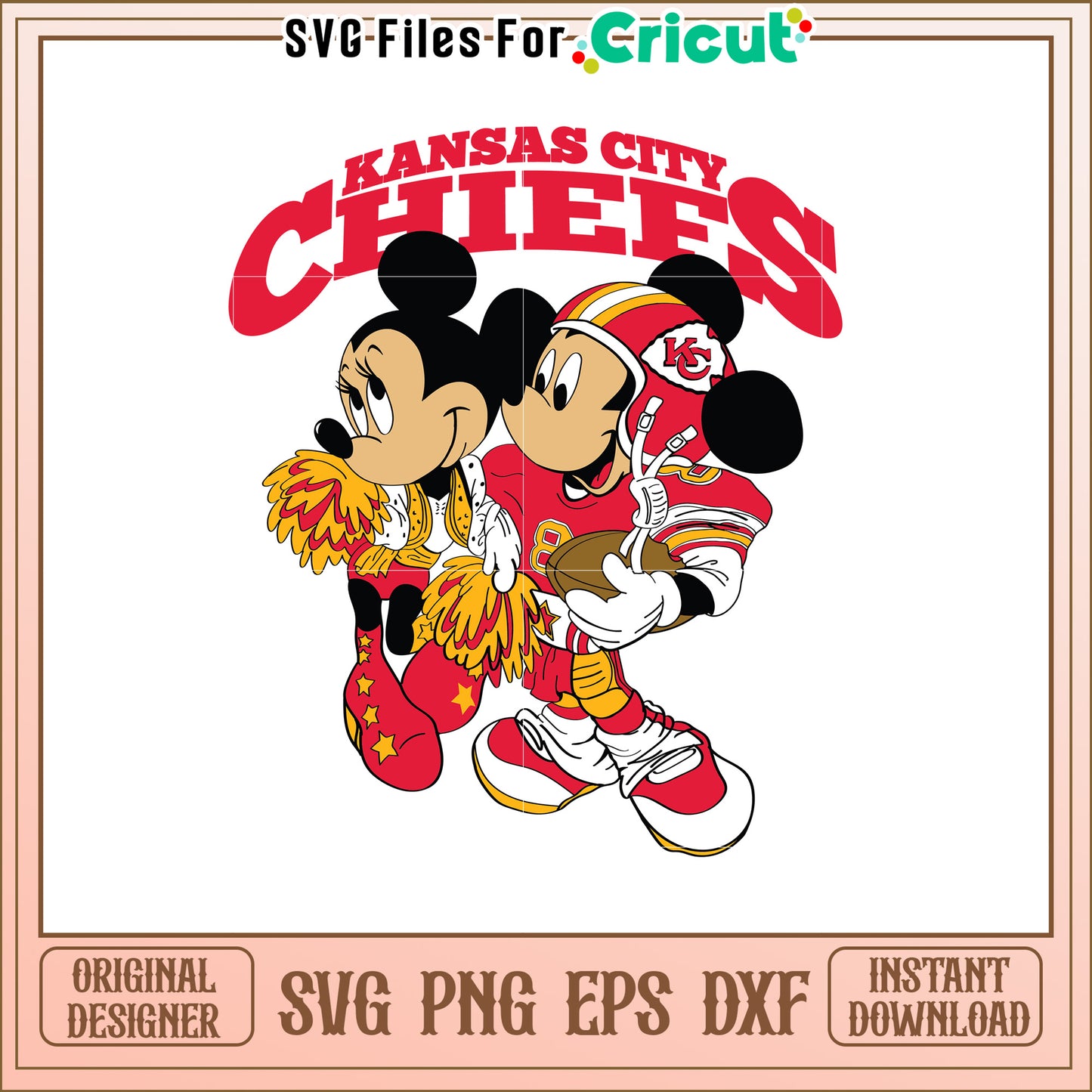 Kansas City Chiefs Mickey Mouse SVG Design Idea