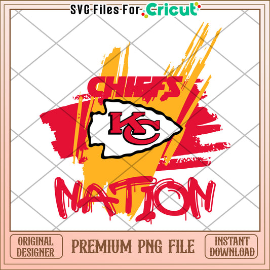 Kansas City Chiefs Nation PNG design, perfect for Cricut projects