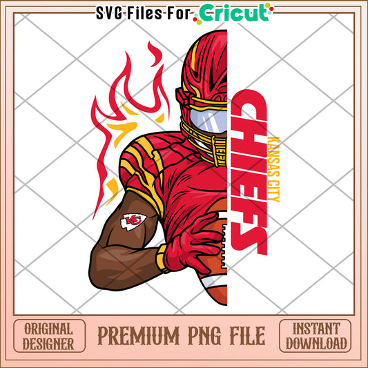 Kansas City Chiefs Player PNG Design, Instant Download for Cricut