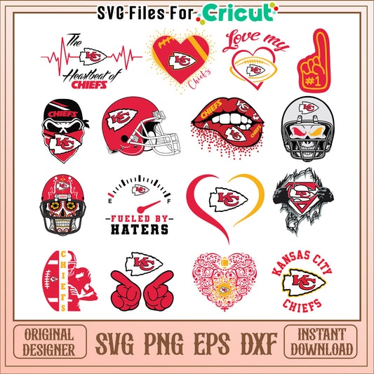 Kansas City Chiefs SVG Bundle Unique Designs for Instant Download