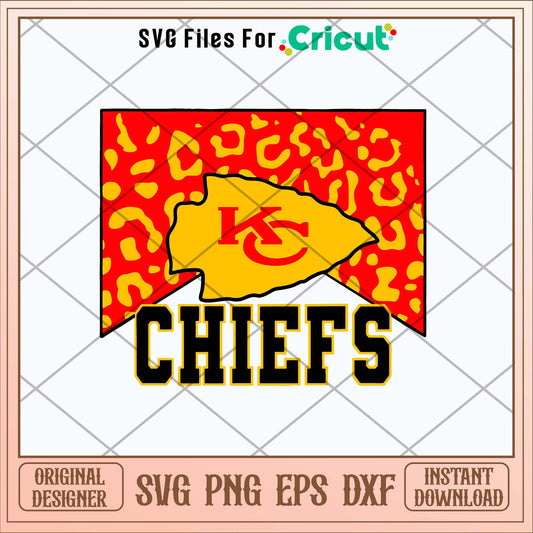 Kansas City Chiefs Team Leopard Pattern Svg