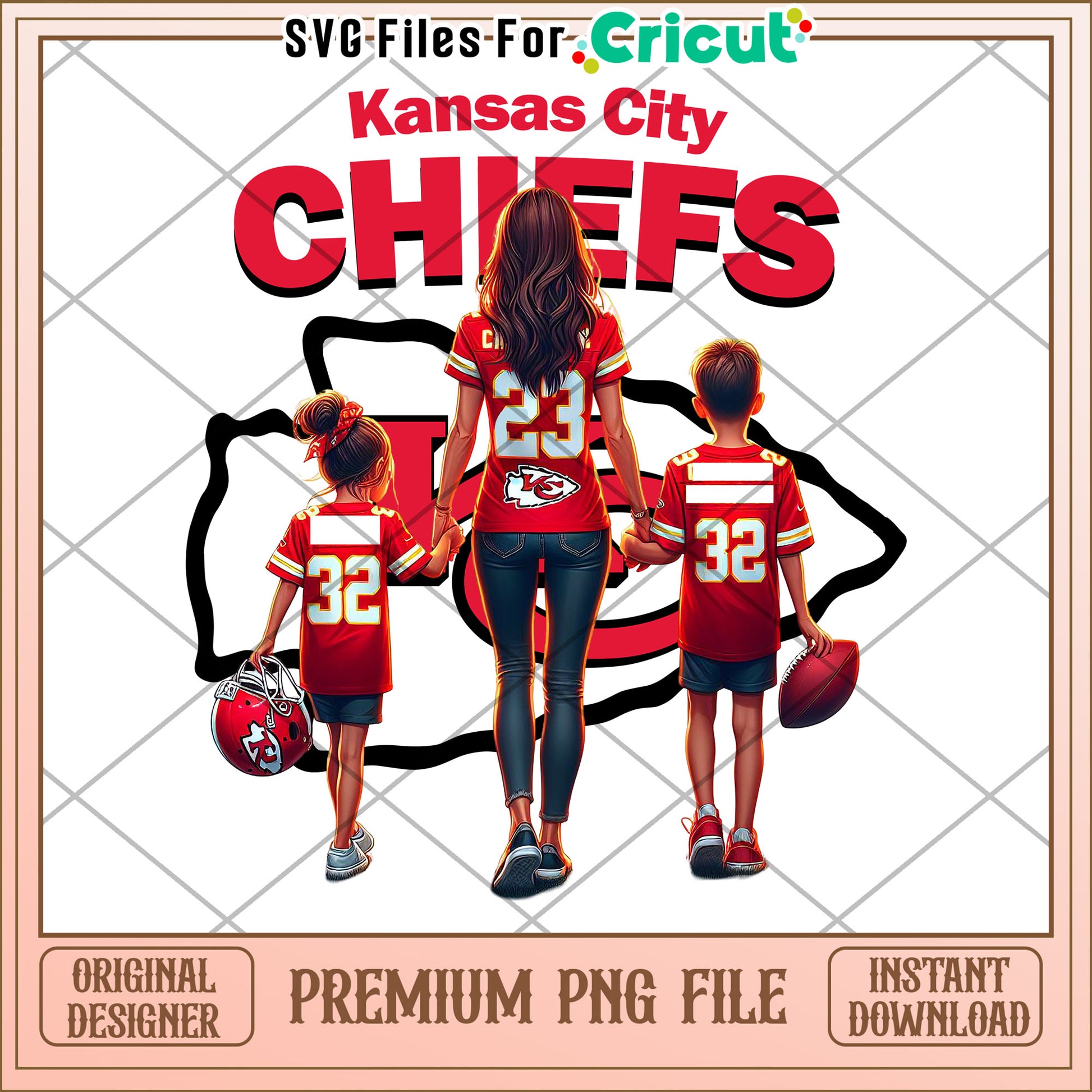 Kansas City Chiefs family design, perfect for football fans
