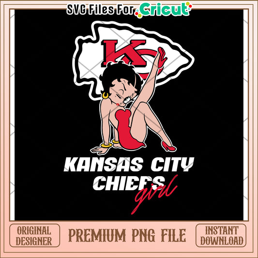 Kansas City Chiefs girl design, perfect for Cricut projects