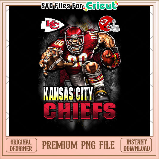 Kansas City Chiefs graphic football design, perfect for fans