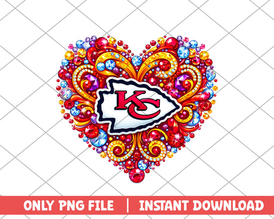 Kansas City Chiefs in heart png, Kansas City Chiefs png