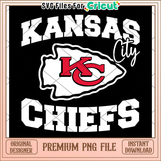 Kansas City Chiefs logo design for Cricut, premium PNG file download