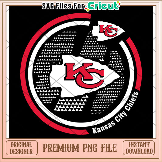 Kansas City Chiefs logo design for Cricut projects, instant download available