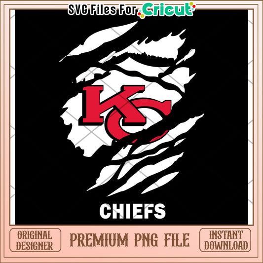 Kansas City Chiefs logo design for Cricut projects, premium PNG file