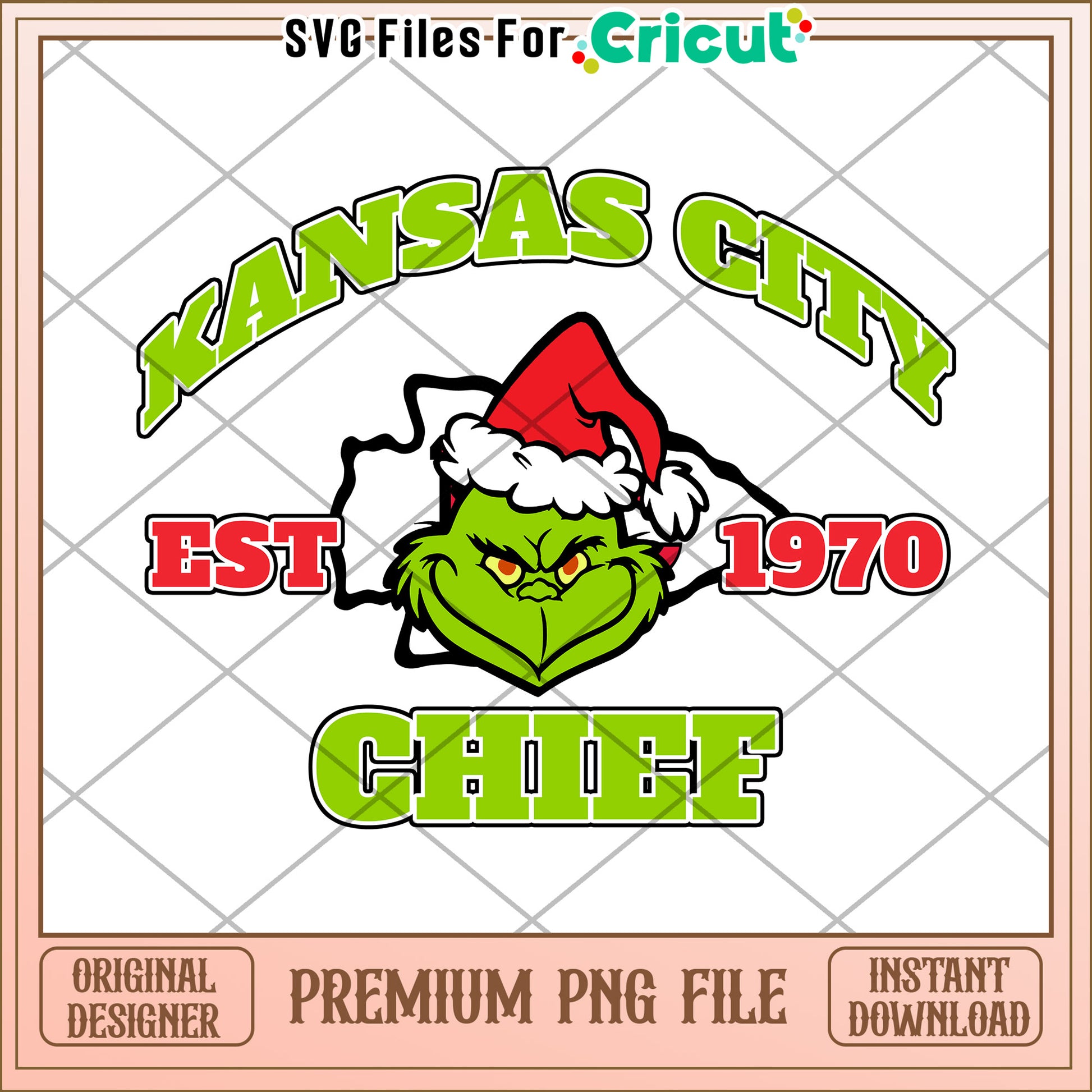 Kansas City Grinch Christmas Design for Cricut, perfect for festive projects