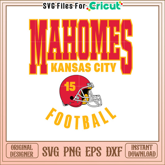 Kansas City Mahomes Football SVG Design for Fans