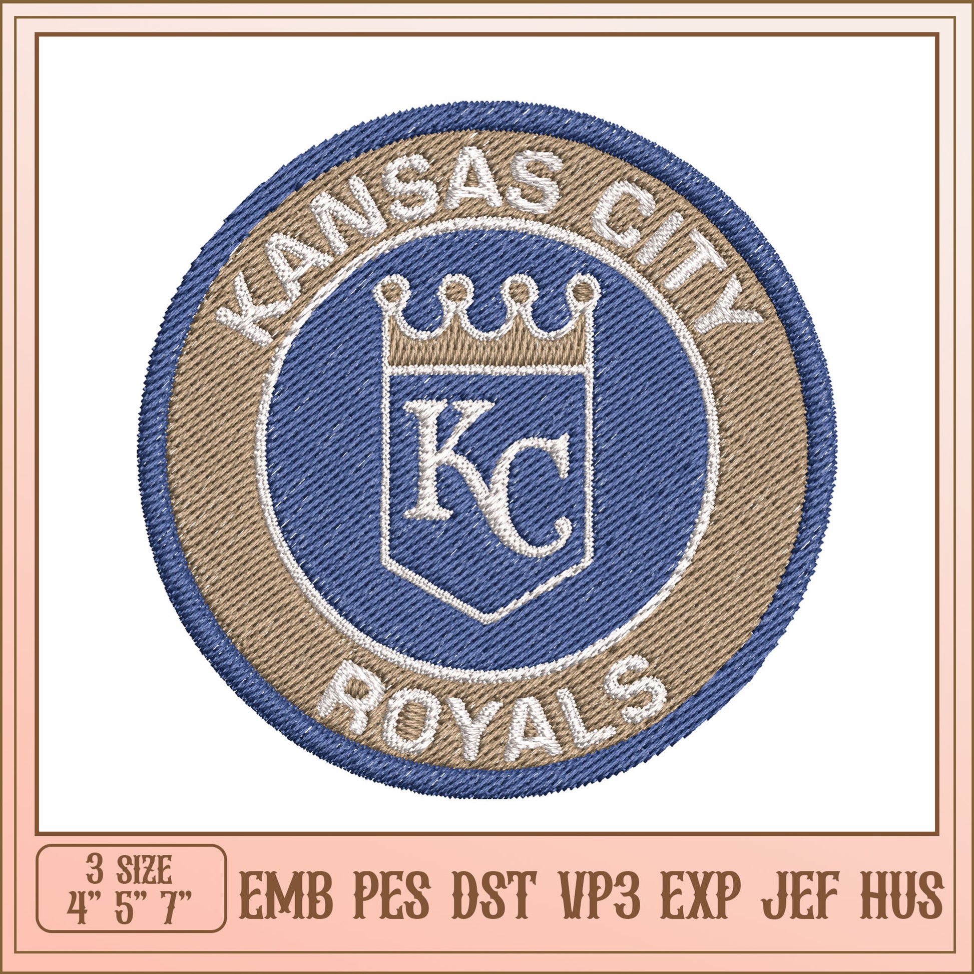 Kansas City Royals Embroidery Design