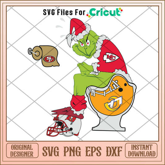 Kansas City Chiefs SVG NFL Grinch Football svg, grinchmas svg