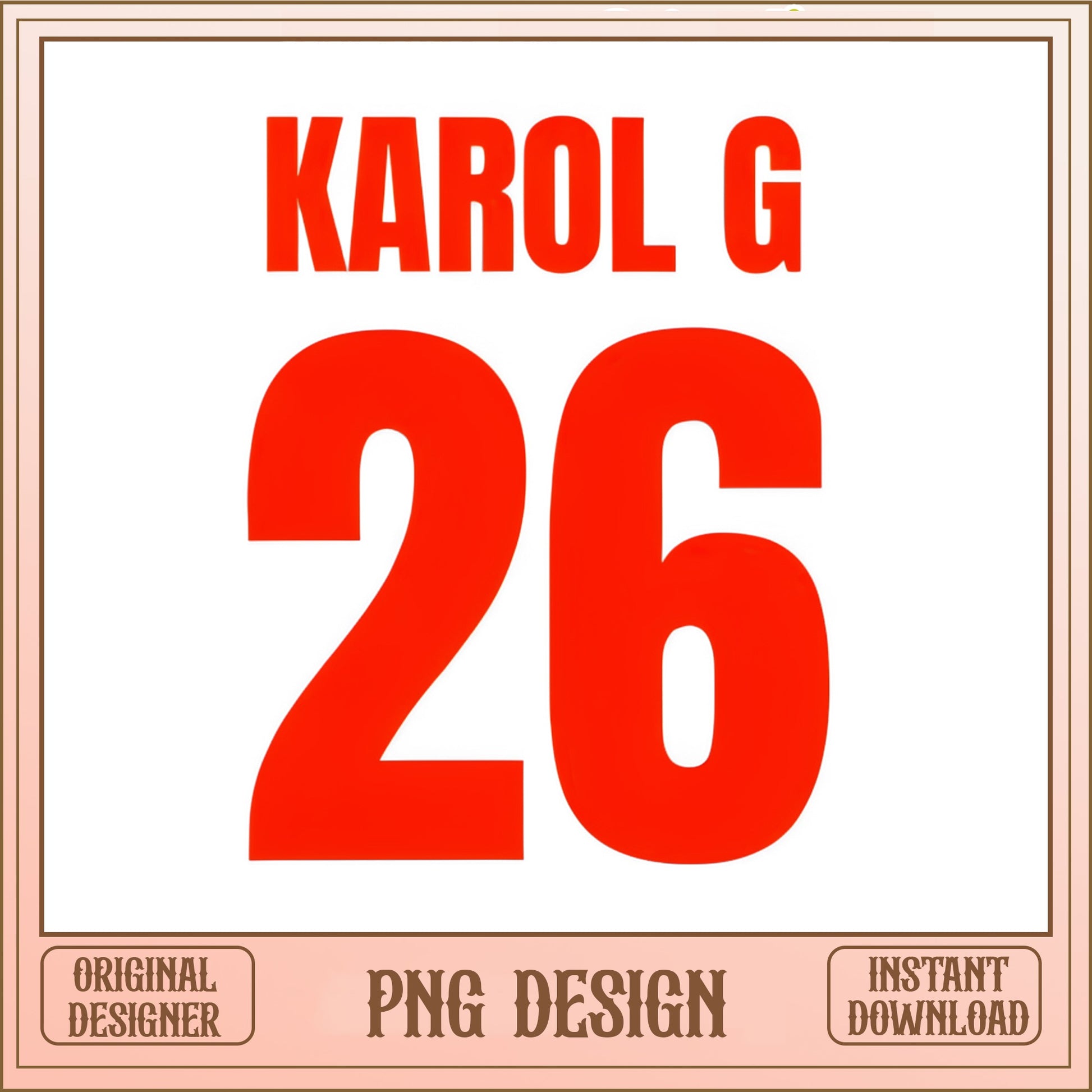 Karol G 26 Jersey Style PNG, Music Fan Shirt, Concert PNG