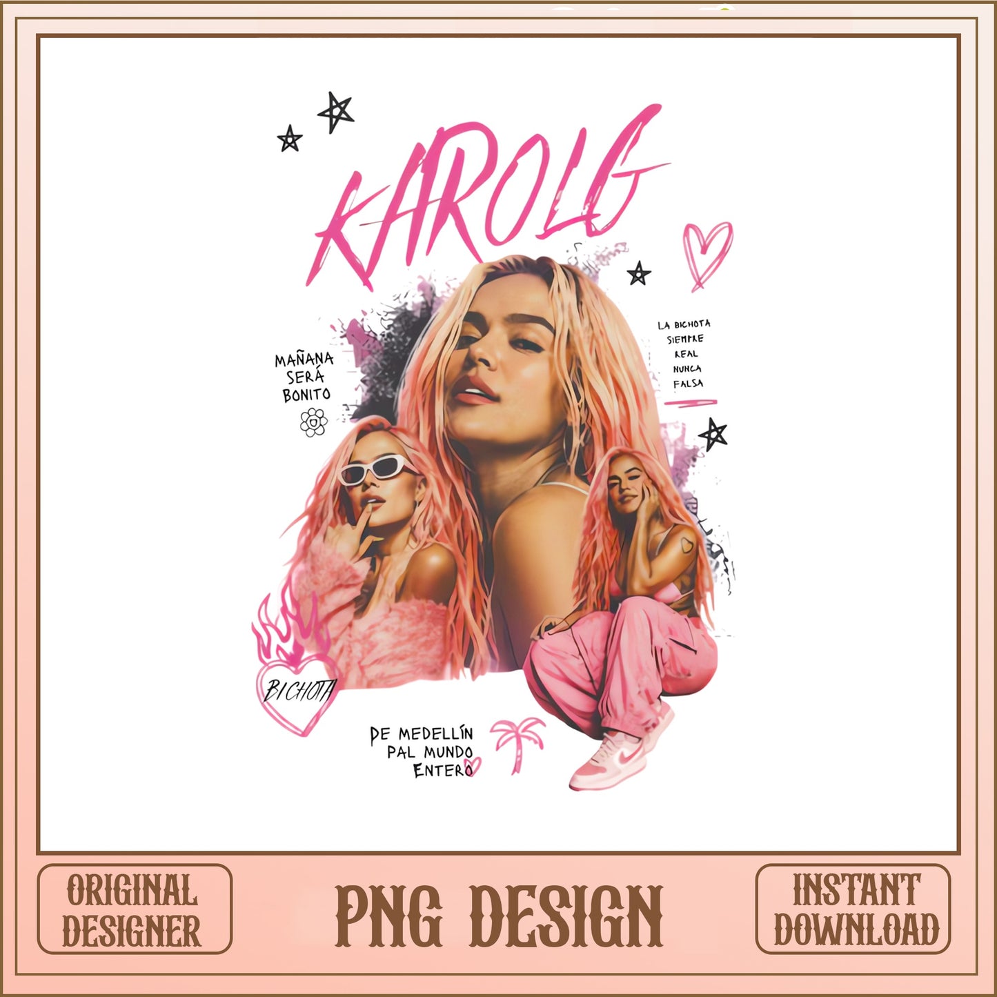Karol G Bichota PNG, La Bichota Shirt Design PNG, Reggaeton PNG