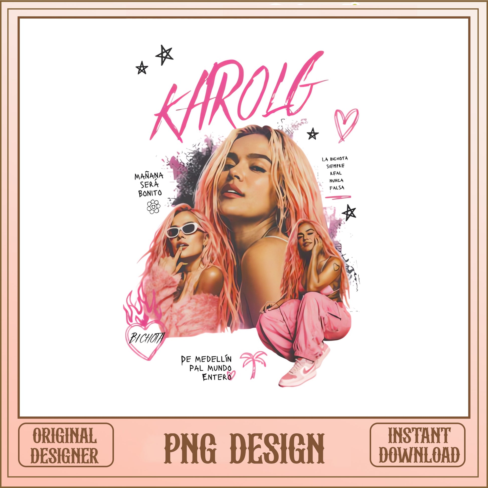 Karol G Bichota PNG, La Bichota Shirt Design PNG, Reggaeton PNG