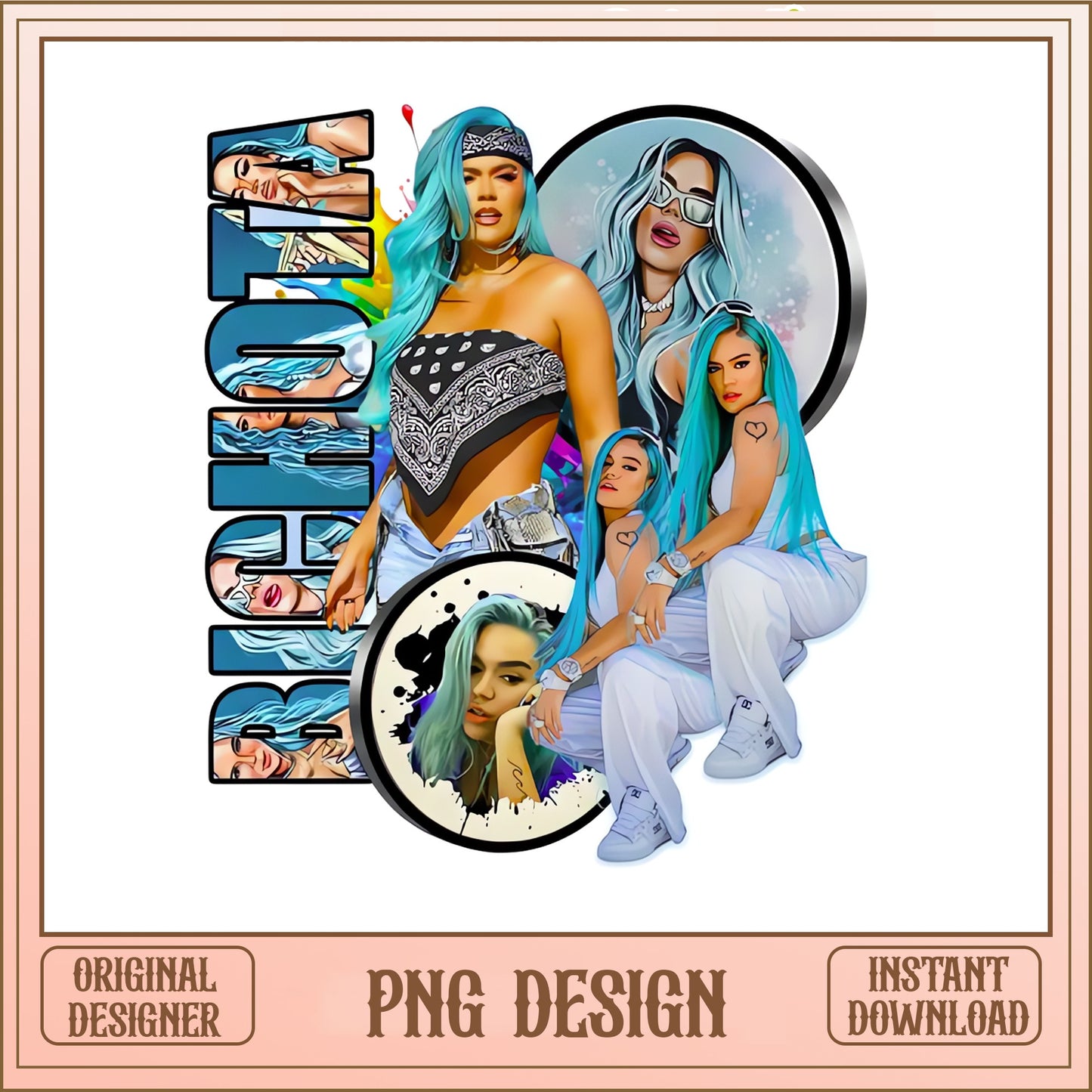Karol G Bichota PNG, Latin Music Singer PNG, Rapper Shirt PNG