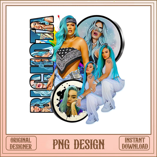 Karol G Bichota PNG, Latin Music Singer PNG, Rapper Shirt PNG