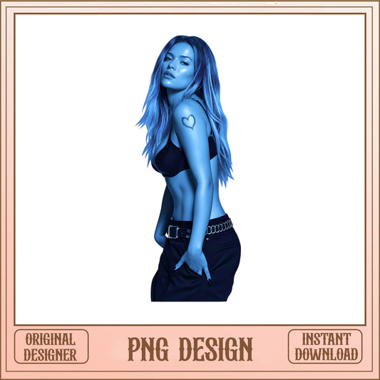 Karol G Blue Tone Singer PNG, Latin Music PNG, Concert PNG