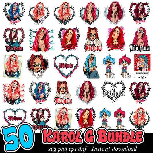 Karol G Bundle Svg Files, Karol G red hair svg bundle