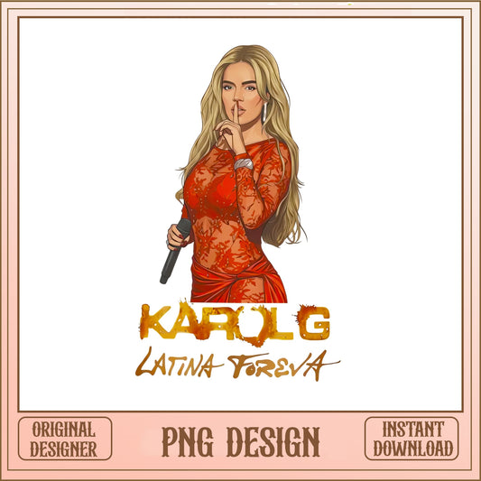 Karol G Latina Foreva PNG, Singer Fan Art PNG, Music PNG