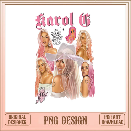 Karol G PNG Bundle, Latin Music Singer PNG, Fan Art PNG