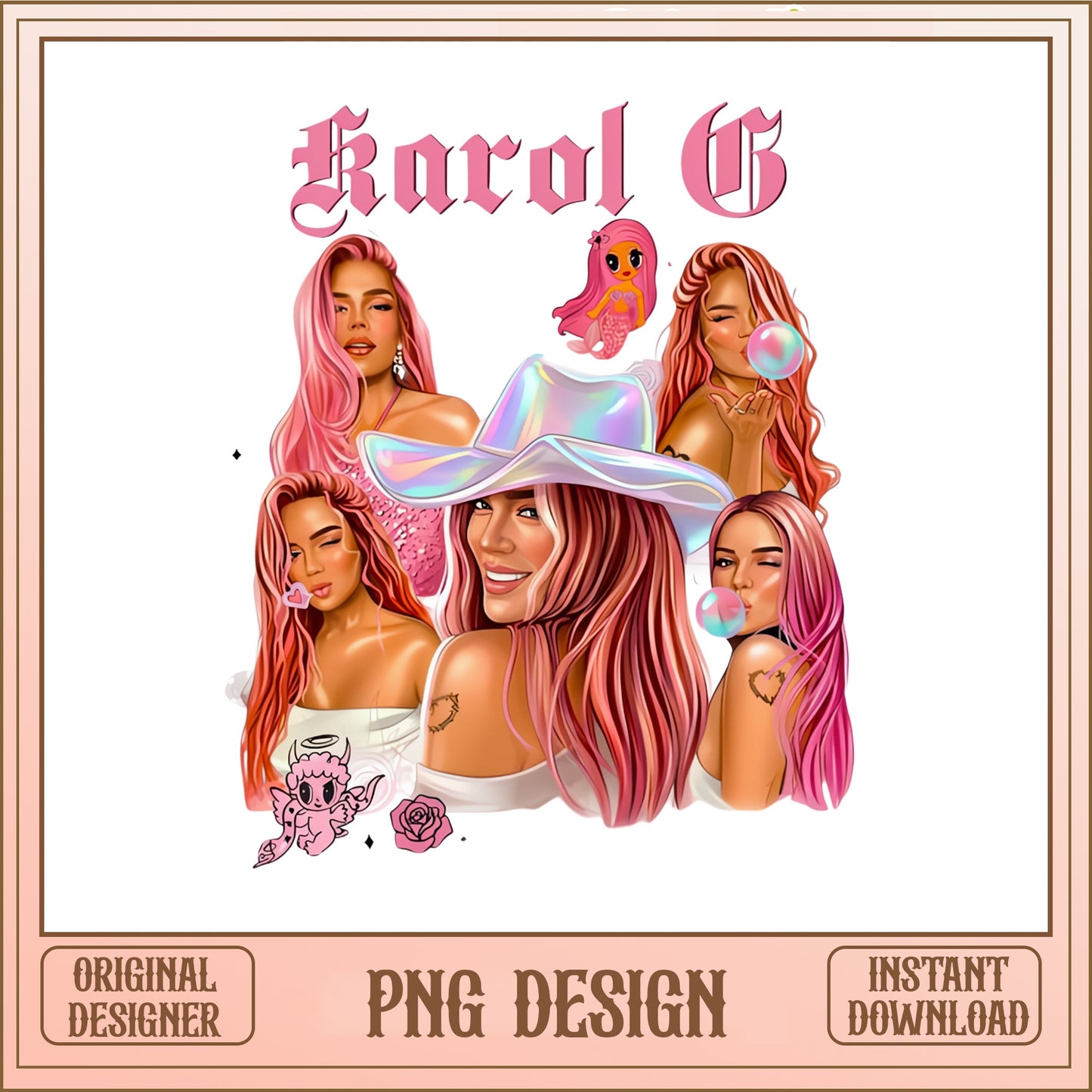 Karol G PNG Design, Latin Music Singer PNG, Bichota PNG