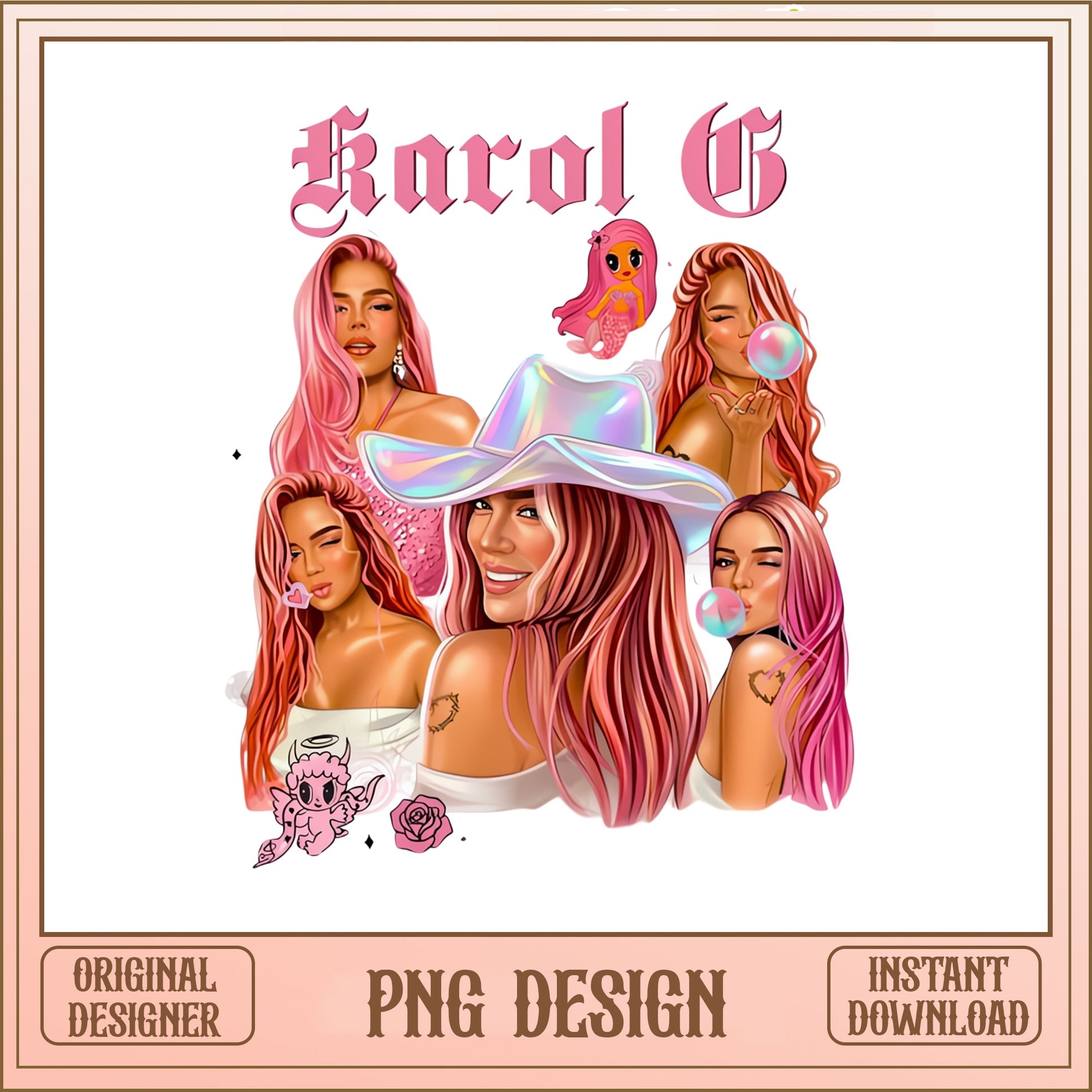Karol G PNG Design, Latin Music Singer PNG, Bichota PNG
