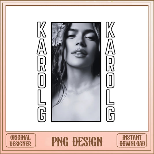 Karol G PNG Design, Latin Music Singer PNG, Shirt Design PNG