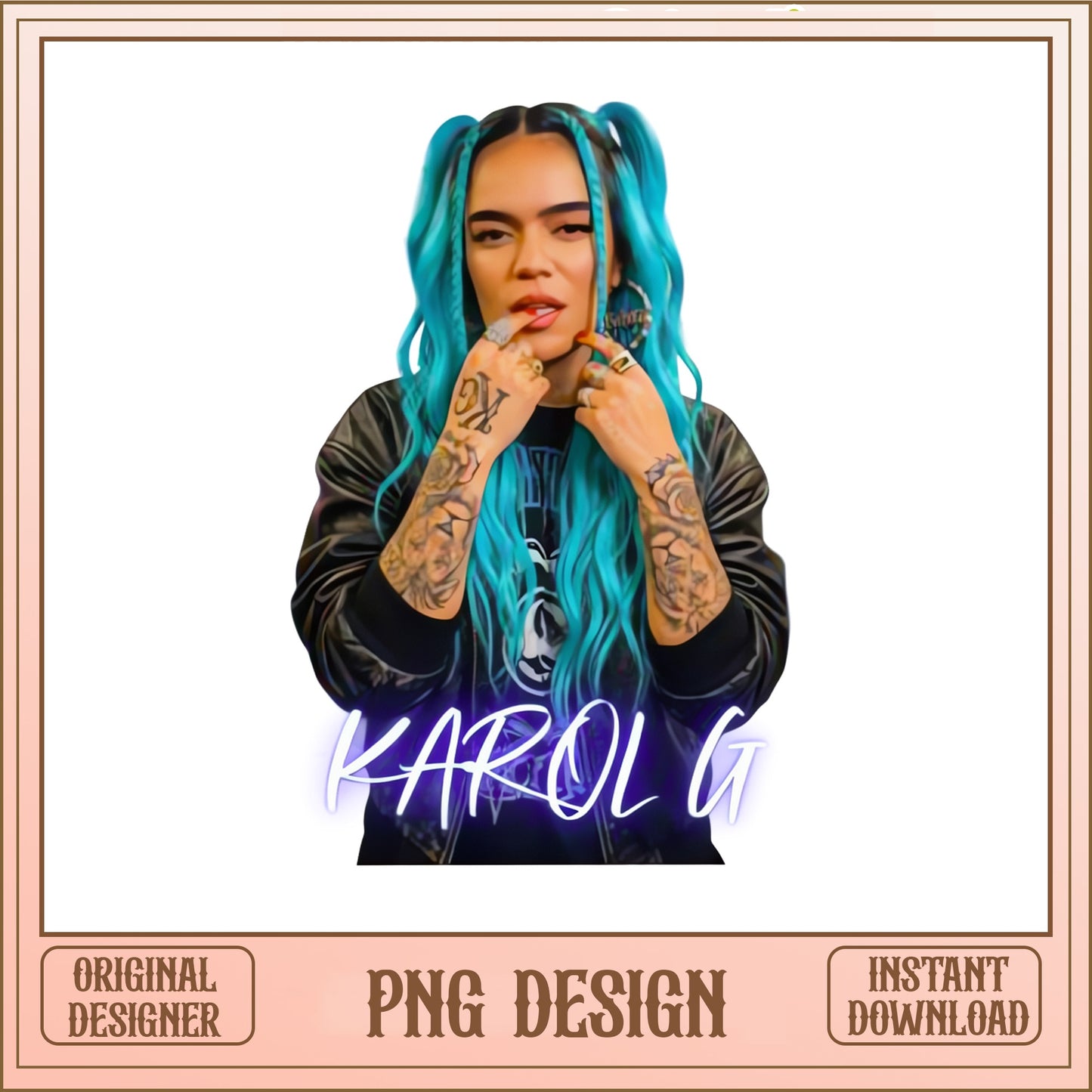 Karol G PNG Design, Latin Music Singer PNG, Sublimation PNG