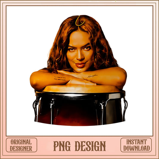 Karol G PNG, Latin Music Singer Clipart, Digital Download PNG