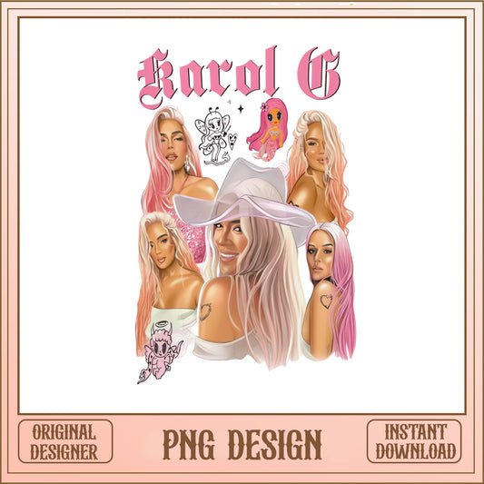 Karol G PNG Sublimation Design, Music Fan Shirt, Singer PNG