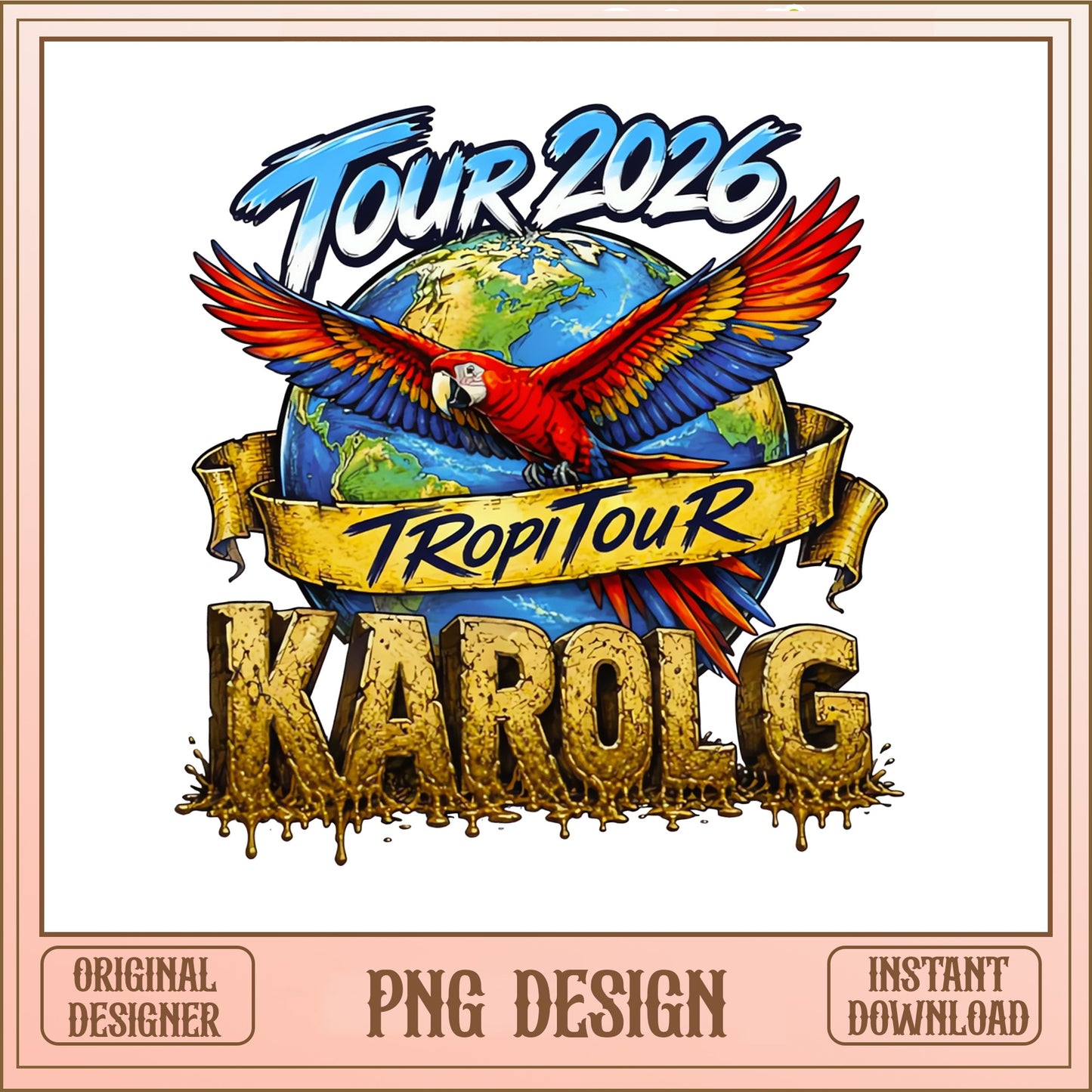 Karol G Tropitour 2026 PNG, Concert Tour Shirt PNG, Music Fan PNG