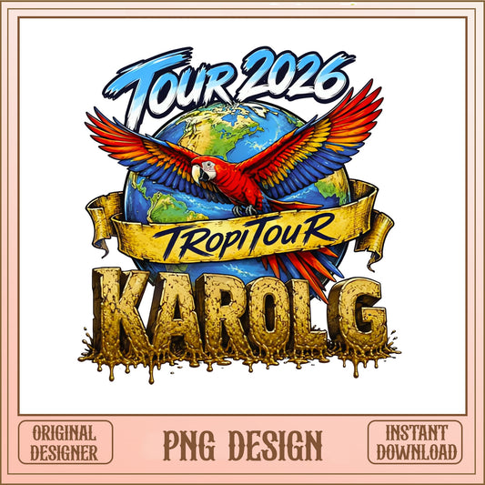 Karol G Tropitour 2026 PNG, Concert Tour Shirt PNG, Music Fan PNG