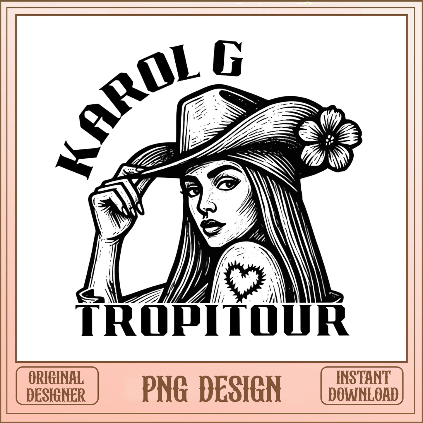 Karol G Tropitour PNG, Cowgirl Concert Shirt, Music Tour PNG