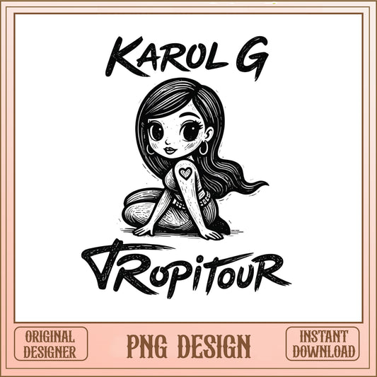 Karol G Tropitour PNG, Latina Music Concert, Fan Gift PNG