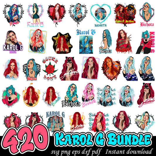 Karol G hair color svg, Karol G svg bundle, Karol G art bundle