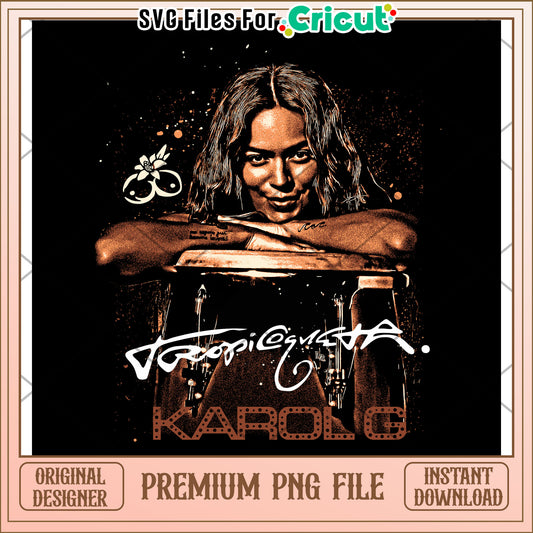 Karolg design png, latina forever png, tropical vibes png