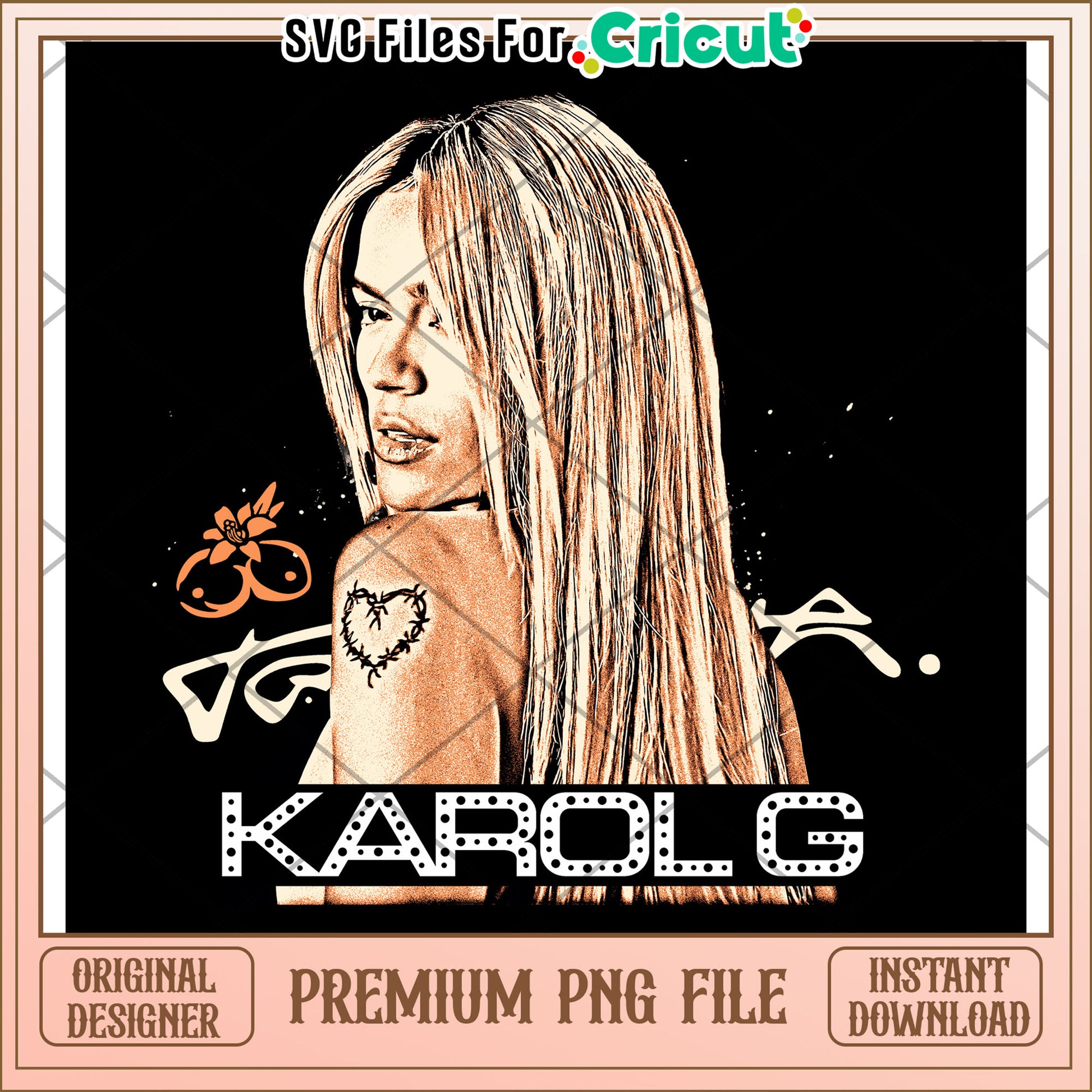 Karolg illustration png, latina music png, tropical vibes png