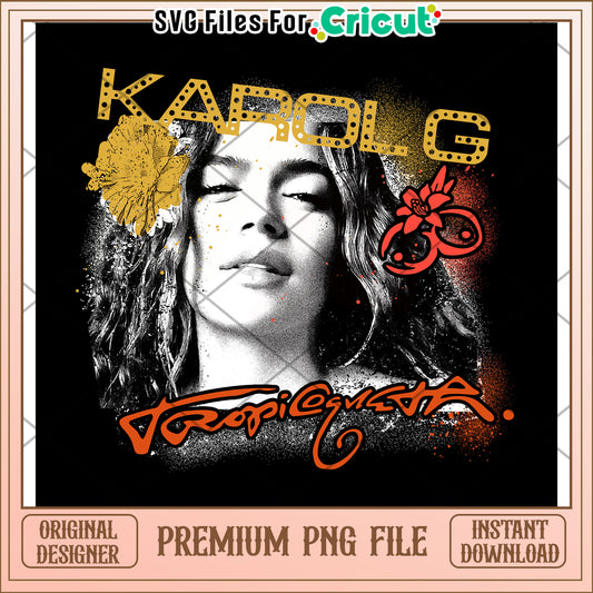 Karolg singer png, latina music png, tropical vibes png