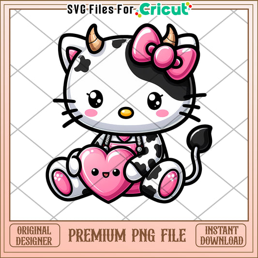 Kawaii Cow Kitty PNG Design