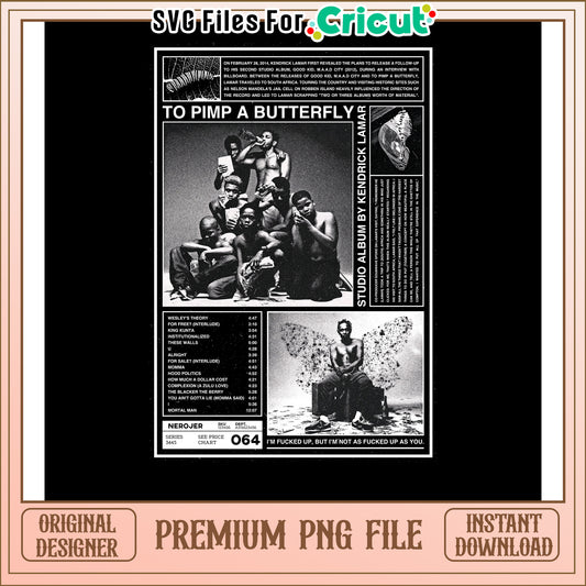 Kendrick Lamar Album Art PNG File, Perfect for Cricut Projects