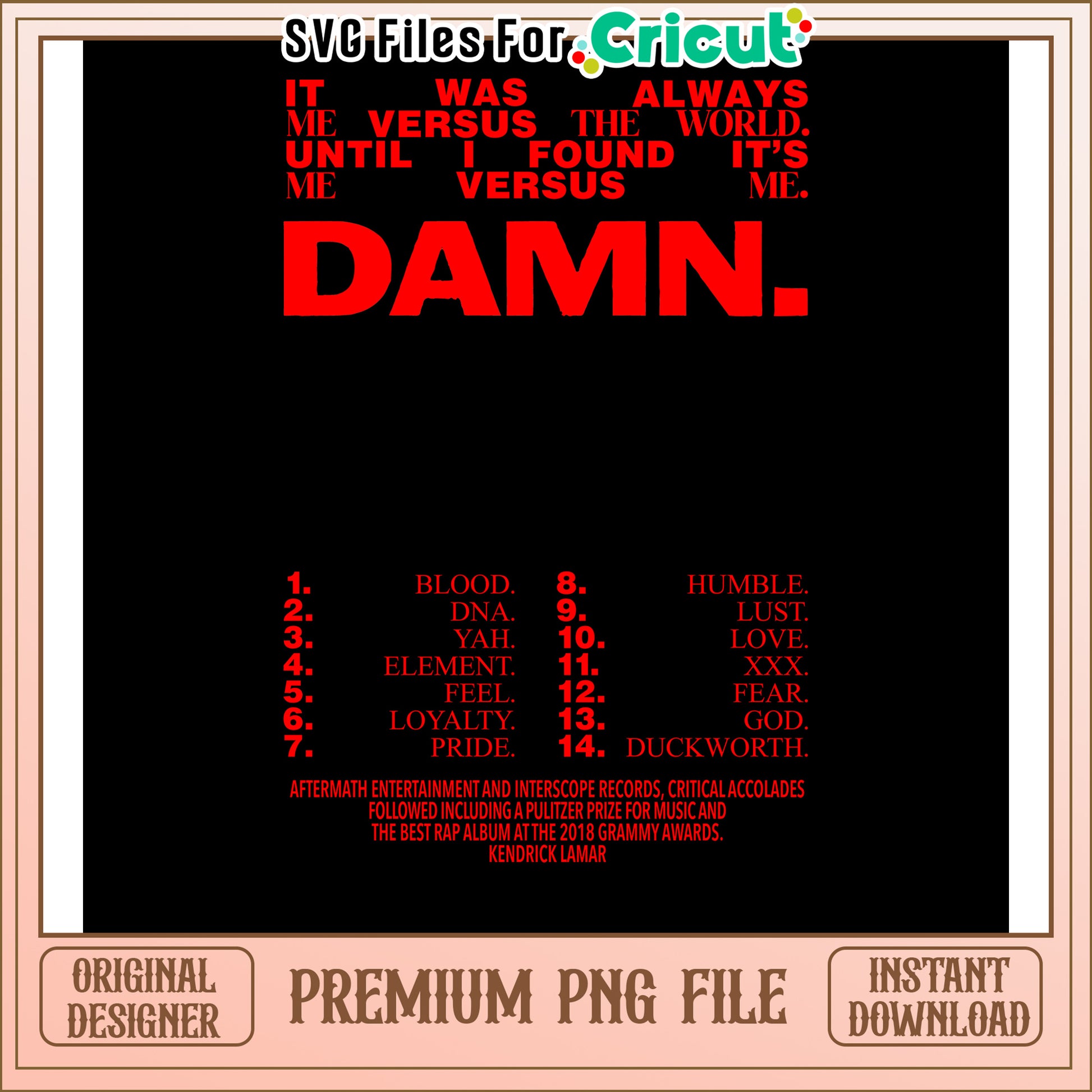 Kendrick Lamar DAMN PNG Download