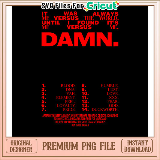 Kendrick Lamar DAMN PNG Download
