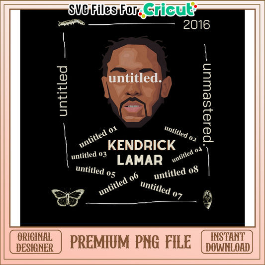 Kendrick Lamar PNG Art, unique digital design for Cricut use