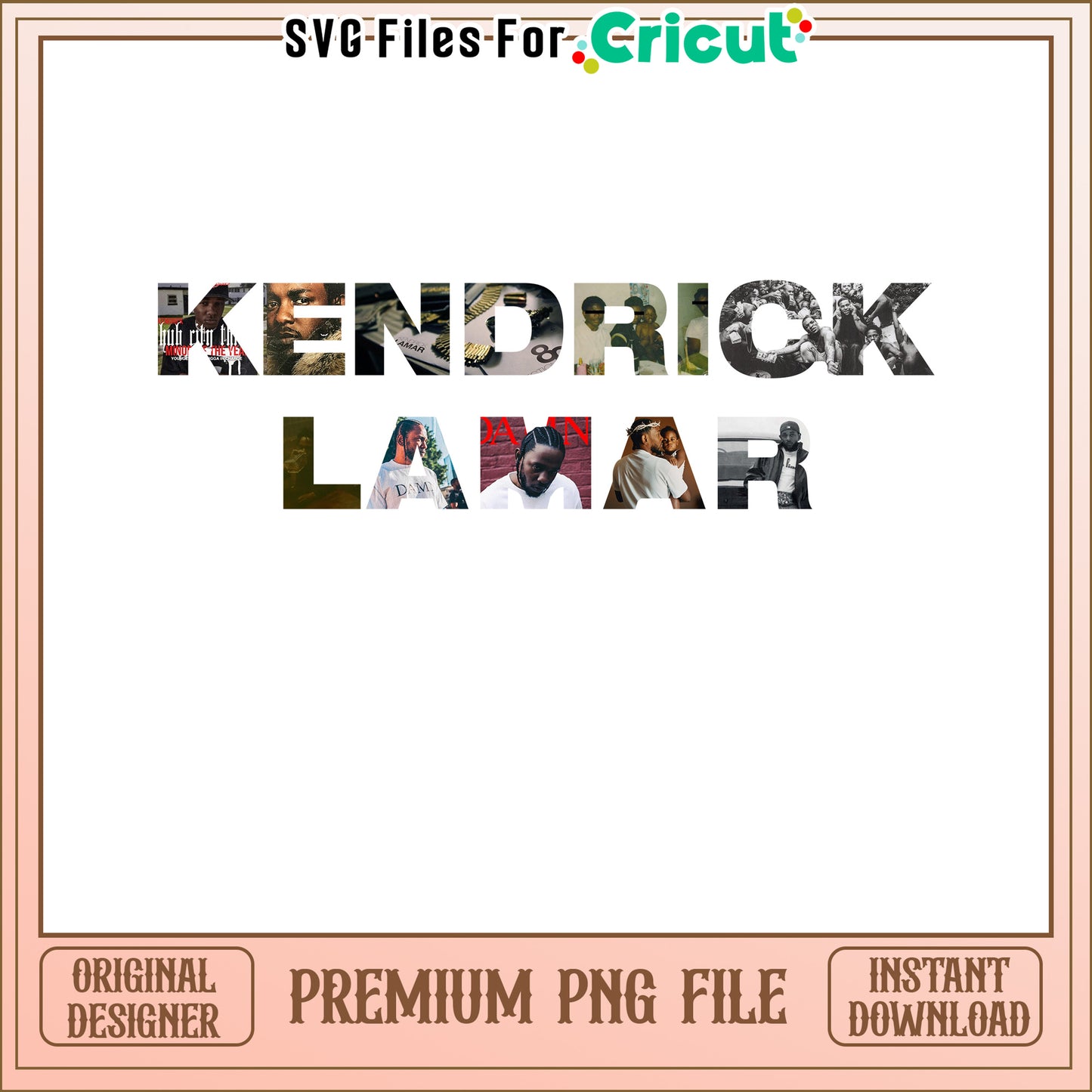 Kendrick Lamar PNG Art for Crafts, Instant Download for Cricut Use