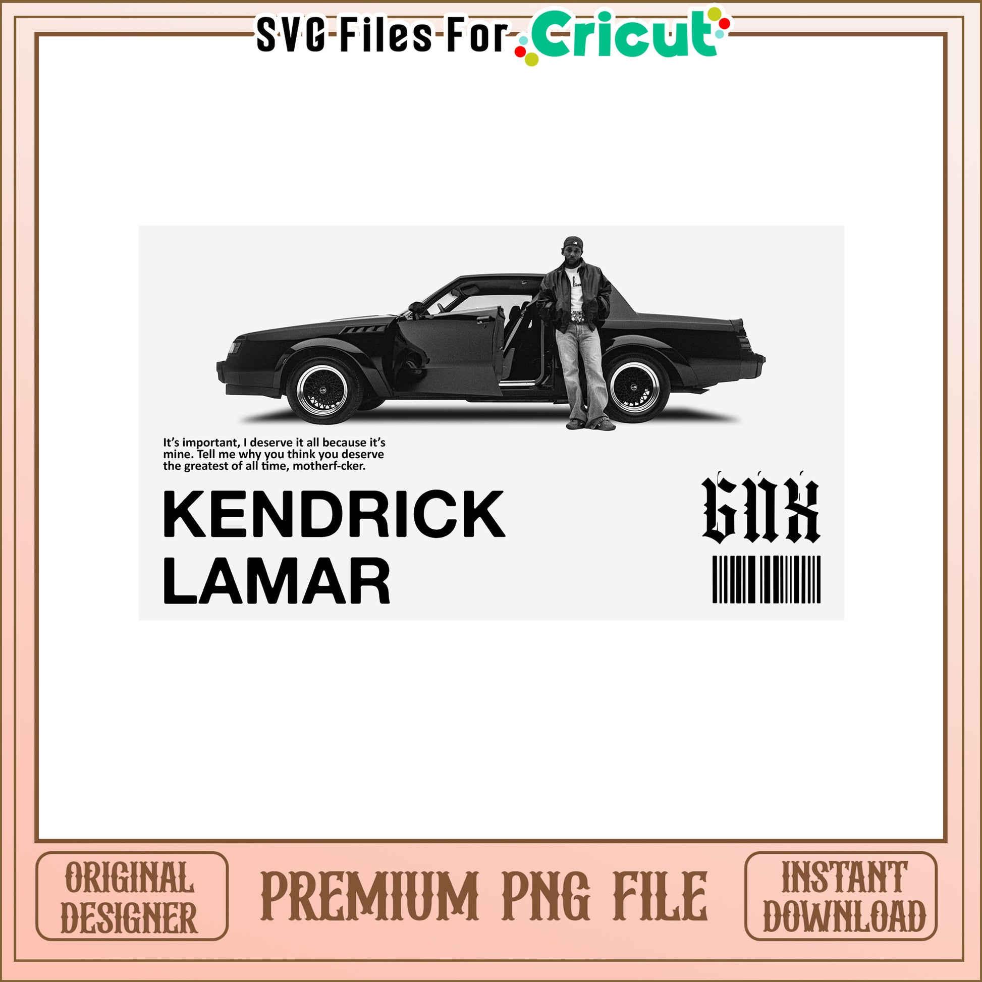 Kendrick Lamar PNG design for Cricut projects, perfect for fans